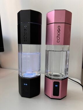 EchoGo Hydrogen Water Bottle Set Black & Pink Portable Generator LED Display